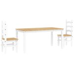 vidaXL Ensemble à manger Panama 3 Pièces blanc bois de pin massif