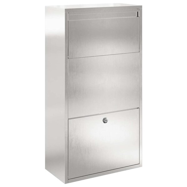 vidaXL Boîte de dépôt de colis avec porte Chrome 44 x 22 x 82 cm Acier