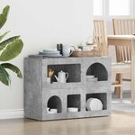 vidaXL Buffet Gris béton 80 5 x 35 x 59 cm Bois d'ingénierie