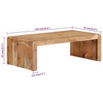 vidaXL Table basse 110x55x35 cm bois massif d'acacia