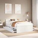 vidaXL Cadre de lit sans matelas avec tête de lit blanc 135x190 cm pin