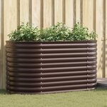 Jardinière en bois brun vidaXL 160x80x81 cm en acier galva