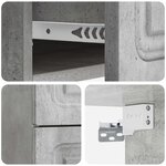 vidaXL Cabinet de chevet mural Gris béton 34 5 x 33 x 40 cm