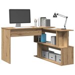 vidaXL Bureau d'angle chêne artisanal 200 5x50x76 cm bois d'ingénierie