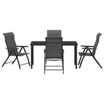 vidaXL Ensemble de Dîner de Jardin 5 Pièces Gris Poly Rattan