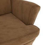 vidaXL Fauteuil à oreilles avec tabouret marron velours
