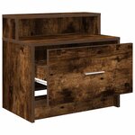 vidaXL Tables de chevet avec tiroir 2 Pièces chêne fumé 51x31x47 cm