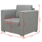 vidaXL Fauteuil gris foncé tissu