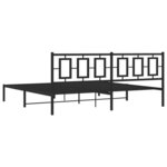 vidaXL Cadre de lit métal avec tête de lit noir 200x200 cm