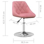 vidaXL Chaises pivotantes à manger lot de 6 Rose Velours