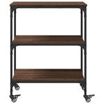 vidaXL Chariot de cuisine chêne marron 60x41x76 cm bois d'ingénierie