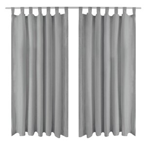 vidaXL Rideau occultant avec boucles 2 Pièces 140 x 175 cm Gris