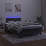 vidaXL Sommier à lattes de lit avec matelas LED Noir 120x200cm Velours