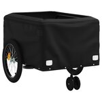 vidaXL Remorque de vélo noir 45 kg fer