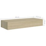 vidaXL Étagère à tiroir murale chêne 60x23 5x10 cm MDF