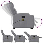 vidaXL Fauteuil de massage inclinable Gris clair Tissu