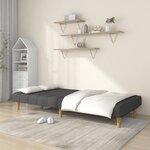 vidaXL Canapé-lit à 2 places gris foncé tissu