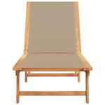 vidaXL Chaise longue taupe bois d'acacia solide et textilène