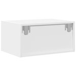 vidaXL Tables de chevet murales avec lumières LED 2 Pièces blanc
