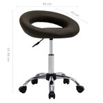 vidaXL Chaise de travail roulante Marron Similicuir