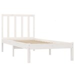 vidaXL Cadre de lit Blanc Bois de pin massif 90x190 cm Simple