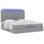VidaXL Cadre de lit ottoman et matelas gris clair 200x200cm tissu