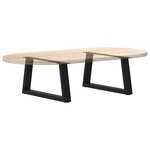 vidaXL Pieds de table basse en forme de V  2 pièces  noir  60 x (30-31 3) cm  acier