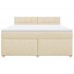 vidaXL Sommier à lattes de lit avec matelas Crème 180x200 cm Tissu