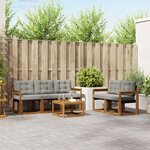 vidaXL Ensemble de canapés d'extérieur 6 Pièces Gris Naturel et Clair