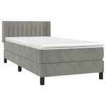 vidaXL Sommier à lattes de lit et matelas Gris clair 90x190 cm Velours