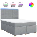 vidaXL Sommier à lattes de lit avec matelas Gris clair 140x200cm Tissu
