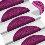 vidaXL Tapis d'escalier 20 pièces 56 x 17 x 3 cm Violet Demi-rond