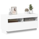 vidaXL Meuble TV avec lumières LED blanc 80x35x40 cm