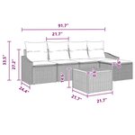 vidaXL Ensemble de canapé de jardin 6 Pièces gris et bleu marine