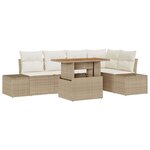 vidaXL Ensemble de canapé de jardin 6 Pièces Beige Poly rotin