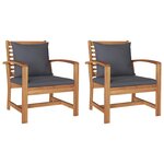 vidaXL Chaise avec coussin 2 Pièces Brun et gris foncé 65 x 60 x 76 5 cm