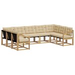 vidaXL Ensemble de canapés d'extérieur 9 pc Blanc et Beige