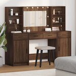 Coiffeuse vidaXL avec lumières LED Chêne Marron 158 5x41x135 cm