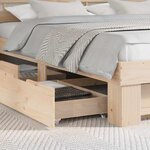 vidaXL Cadre de lit avec tête de lit Marron 200 x 200 cm Pin massif