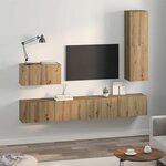 vidaXL Meuble TV mural 4 Pièces Chêne artisanal Bois d'ingénierie