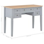Bureau table meuble travail informatique gris 109 5 cm bois 0502121