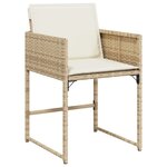 vidaXL Ensemble à manger de jardin avec coussins 5Pièces Beige poly rotin