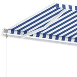 vidaXL Auvent automatique sur pied 400x300 cm Bleu et blanc
