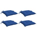 vidaXL Coussins de chaise lot de 4 bleu 40x40x7 cm tissu oxford