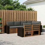 vidaXL Ensemble de canapé d'angle 7 Pièces Naturel et Anthracite