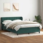 vidaXL Sommier à lattes de lit et matelas vert foncé 160x220cm velours