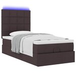 vidaXL Lit ottoman avec matelas et LED marron foncé 90x200 cm tissu