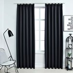 vidaXL Rideaux occultants avec crochets 2 Pièces Anthracite 140x175 cm