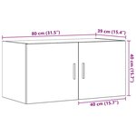 vidaXL Armoire murale chêne artisanal 80x39x40 cm bois d'ingénierie
