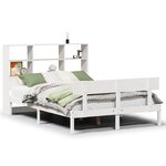 vidaXL Lit bibliothèque sans matelas blanc 120x200 cm bois pin massif